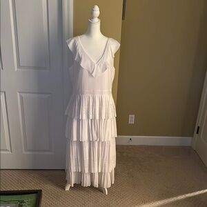 Elegant White Tiered Dress